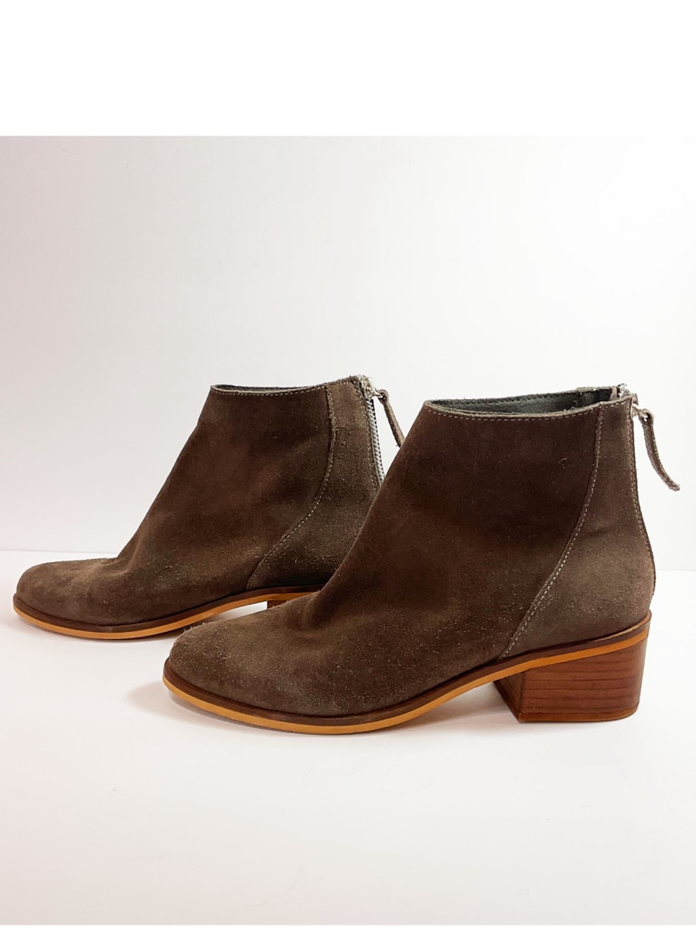 Steve Madden Brown Suede Ankle Booties with Back Zip